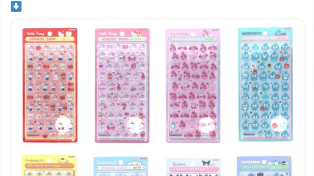 サンリオminiのボンボンドロップシール抽選販売＠キデイランド心斎橋パルコ店｜全8種・応募は2月9日まででした