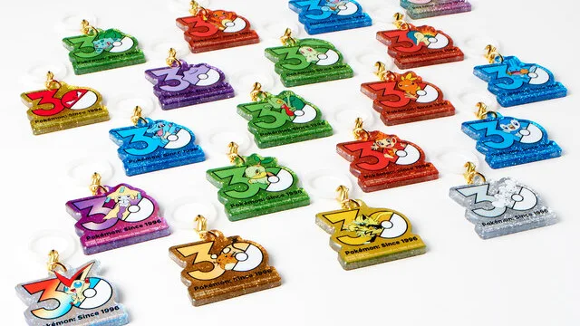 ポケモン30周年のチャームが全20種！418円のグリッター仕様、3種はオーロラ付き