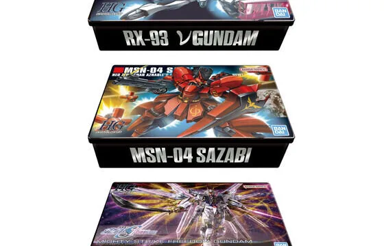 「ガンプラ」のパッケージがクッキー缶に！3種セット4,290円、予約は8月23日まで