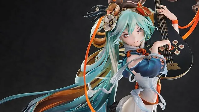 「初音ミク」が琵琶を持つ大型フィギュアに!36,440円、予約は9月16日まで