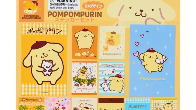 ポムポムプリン30周年 ステッカーセット｜693円・全24デザイン・アニバーサリーショップ限定