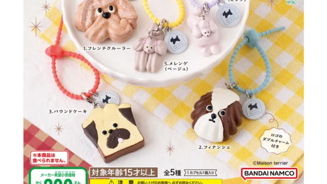 「Maison terrier カラフルマルチチャーム」｜300円・全5種・シリコンバンドは長さ調節可