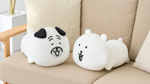 ナガノキャラクターズ「もっちる ねそべりBIGぬいぐるみ②」全2種｜約40cm、くまとパグ