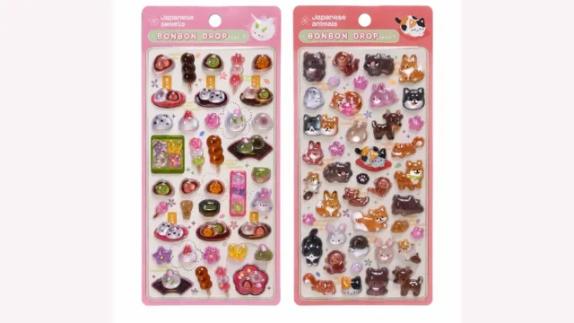 ボンボンドロップシール新作2種 Japanese sweets と Japanese animals