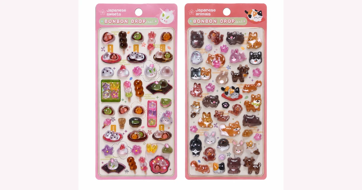 ボンボンドロップシール新作2種 Japanese sweets と Japanese animals