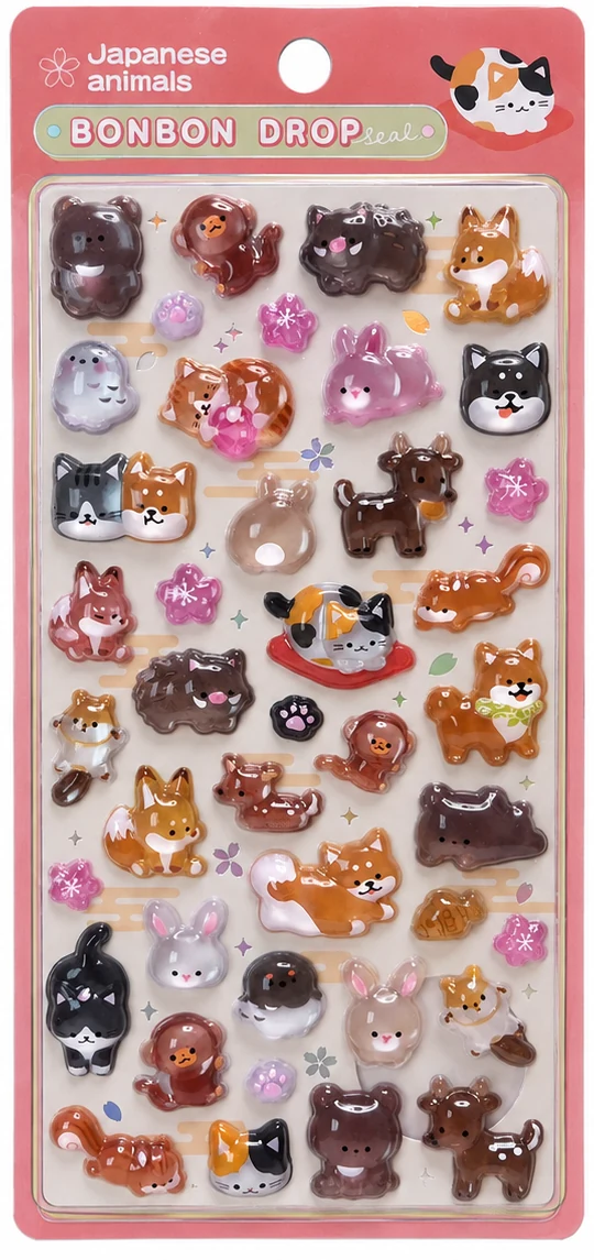 ボンボンドロップシール Japanese animals