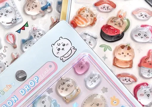 ちいかわのボンボンドロップシール新デザイン3種(ちいかわ寿司・Chiikawa Baby・ちいかわらんど)