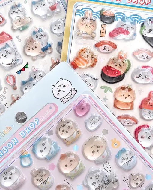 ちいかわのボンボンドロップシール新デザイン3種（ちいかわ寿司・Chiikawa Baby・ちいかわらんど）