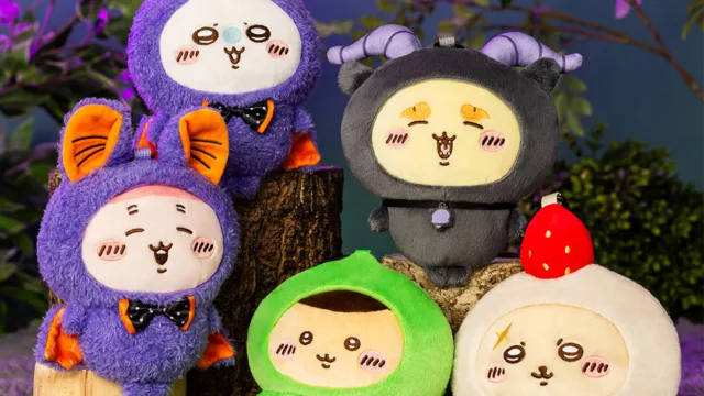 ちいかわ「ハロウィンがまぐちポーチ②」全5種|約18cm、コウモリやバフォメットの仮装