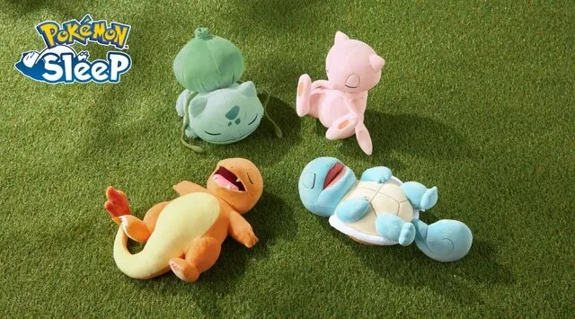 もっちりぬいぐるみ Pokemon Sleep。眠っている姿を再現した全4種