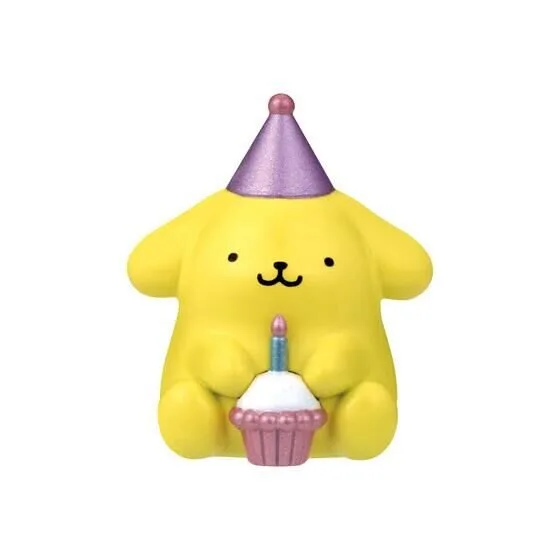 びっくらたまご サンリオ ぷりてぃーぱーてぃ ポムポムプリン。カップケーキを持つ