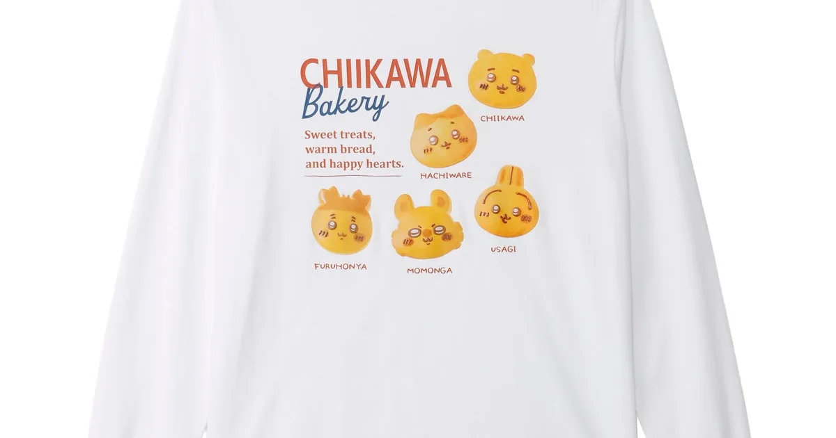 ちいかわベーカリー 長袖Tシャツ メニュー ホワイト（購入制限は各サイズ1個まで）