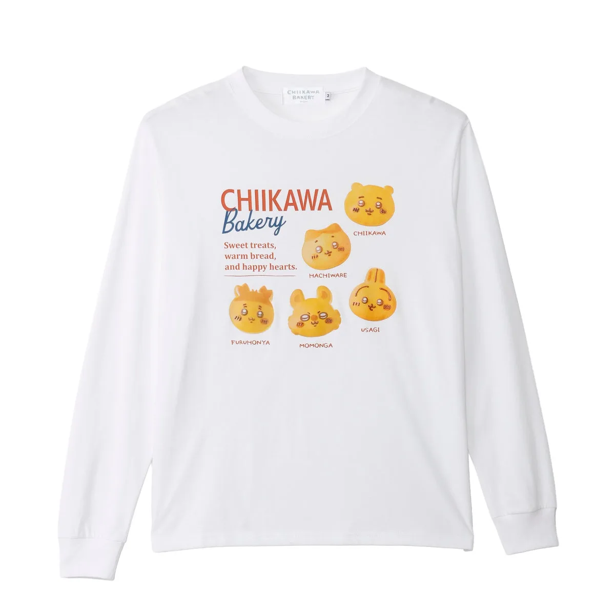 ちいかわベーカリー 長袖Tシャツ メニュー ホワイト（購入制限は各サイズ1個まで）