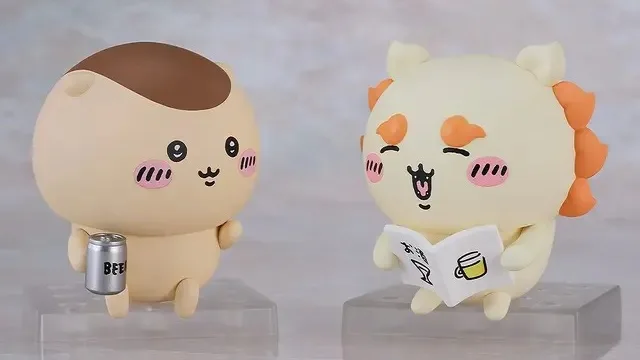 ねんどろいど ちいかわ くりまんじゅうとシーサーを並べたところ