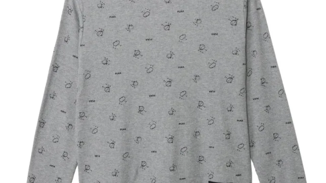 ちいかわ ワッフル長袖Tシャツ プカー グレー