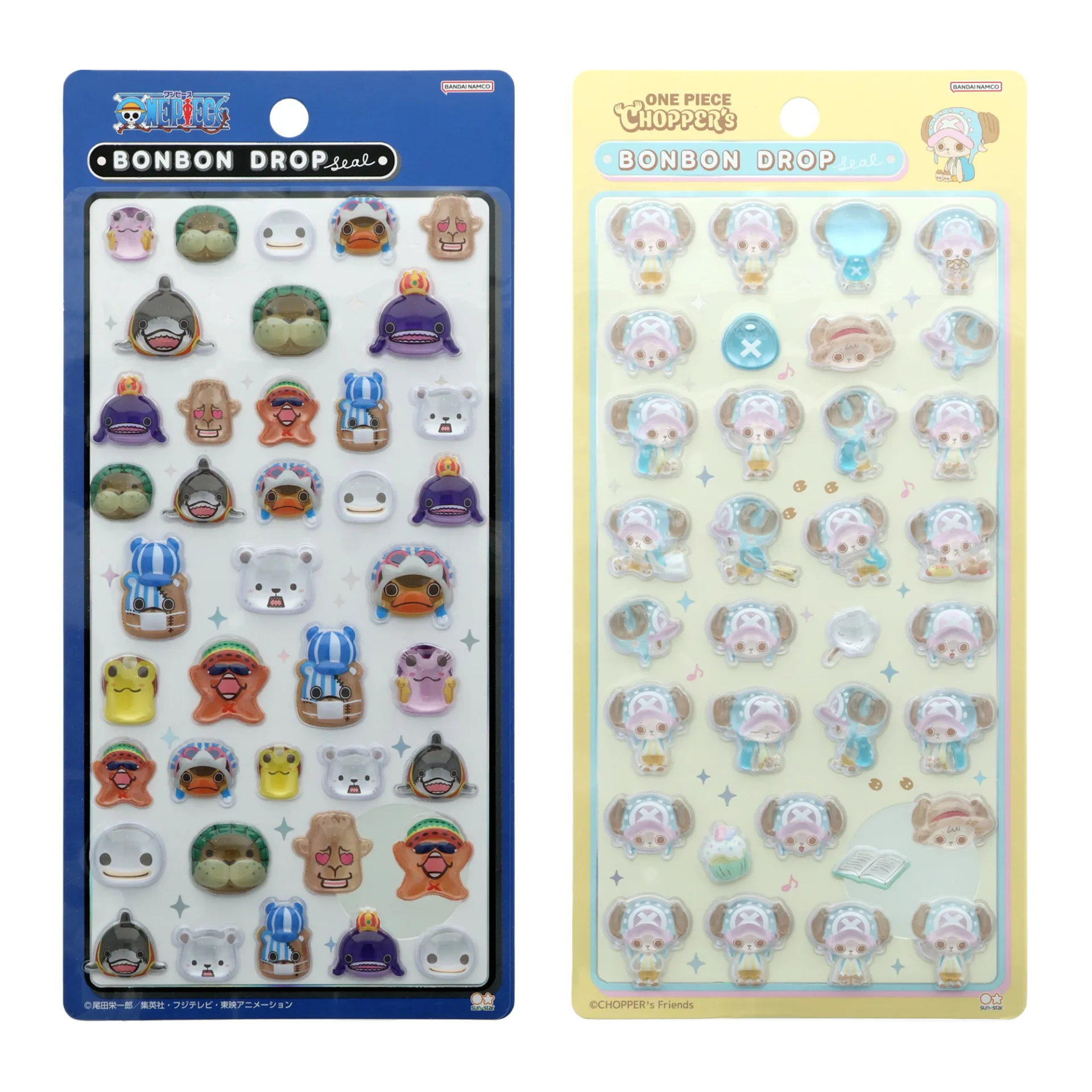 ONE PIECE ボンボンドロップシールのあにまる柄とCHOPPER's柄