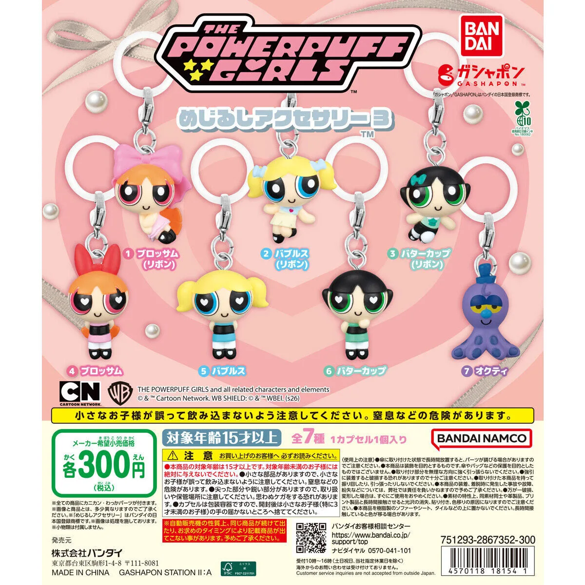 パワーパフ ガールズ めじるしアクセサリー3 全7種の台紙