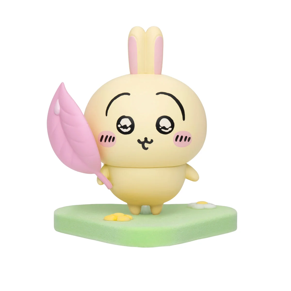 うさぎだらけフィギュア ピンクの葉を持ったうさぎ