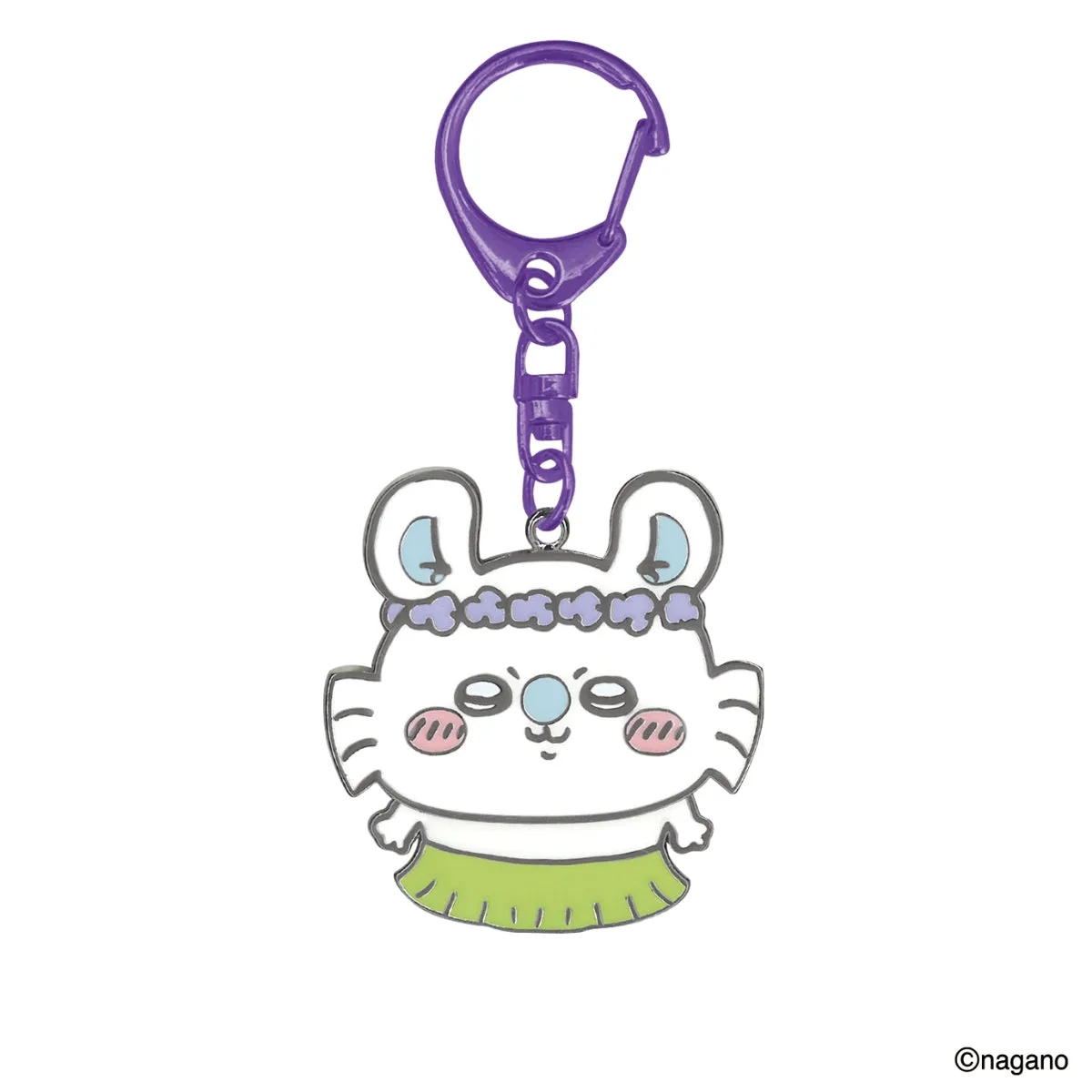 映画ちいかわ 首振りキーホルダー（うさぎ）。カラビナは紫